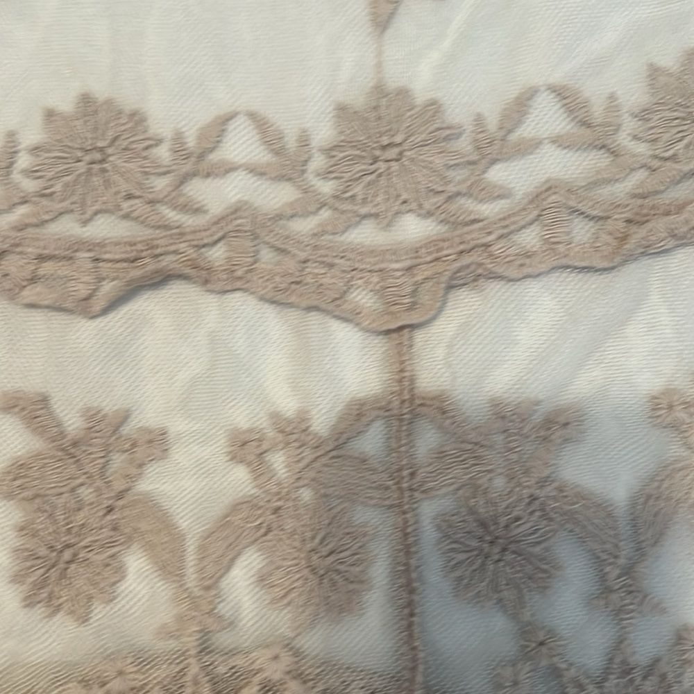NWT Rebellion szS “oatmeal” color long lace embroidered vest cover up kimono - Picture 10 of 15
